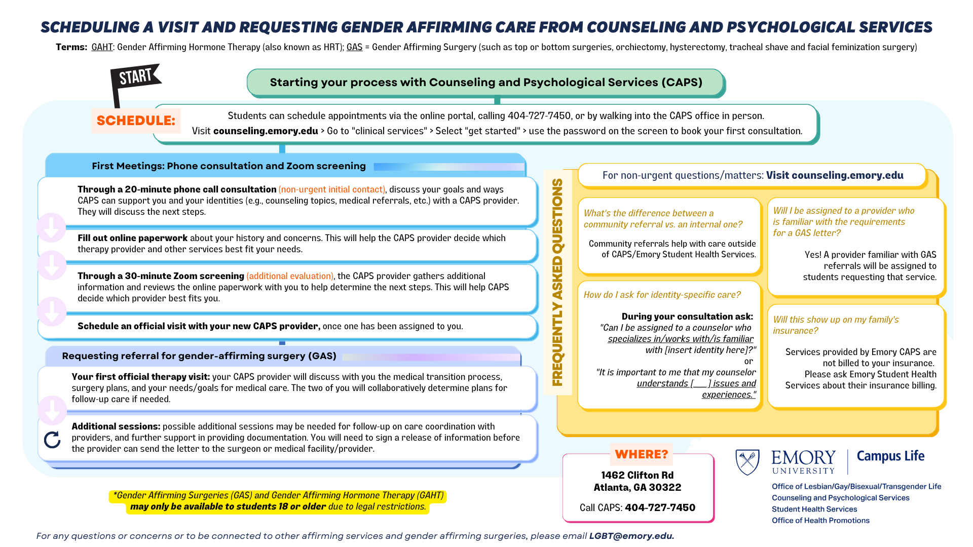 flyer explaining HRT referral process at CAPS